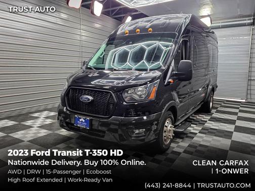 Agate Black Metallic 2023 Ford Transit-350 XL