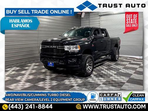 2021 RAM 2500 Big Horn 4WD Crew Cab Cummins Diesel Pickup Truck w/Level 2 Equipment Pkg