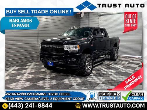 2021 RAM 2500 Big Horn 4WD Crew Cab Cummins Diesel Pickup Truck w/Level 2 Equi