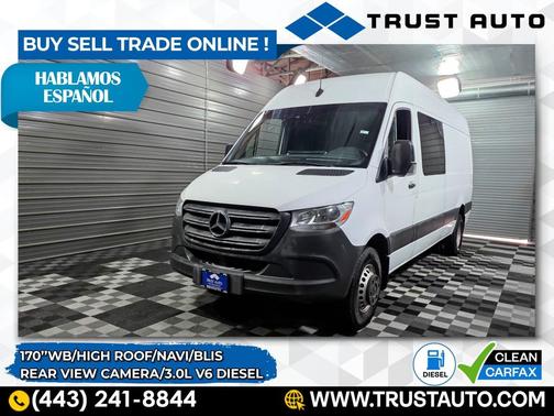 2019 Mercedes-Benz Sprinter 3500 High Roof 170''WB 3.0L V6 Turbo Diesel Minivan/Van