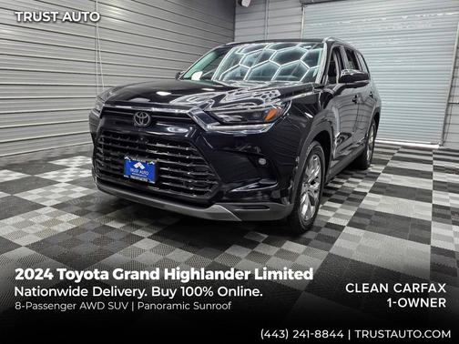 Midnight Black Metallic 2024 Toyota Grand Highlander Limited