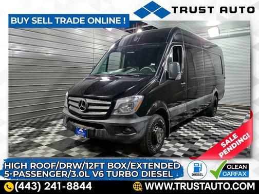 Jet Black 2017 Mercedes-Benz Sprinter 3500 170''WB DRW High Roof Extended 3.0L V6 Turbo Diesel Minivan/Van