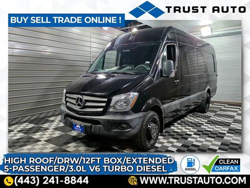 Jet Black 2017 Mercedes-Benz Sprinter 3500 170''WB DRW High Roof Extended 3.0L V6 Turbo Diesel Minivan/Van