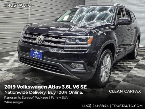 Deep Black Pearl 2019 Volkswagen Atlas 3.6L SE w/Technology