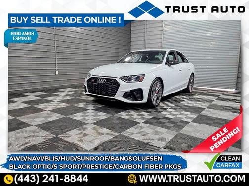 2021 Audi S4 Prestige 3.0 TFSI quattro AWD Sedan w/Black Optic/S Sport/Carbon