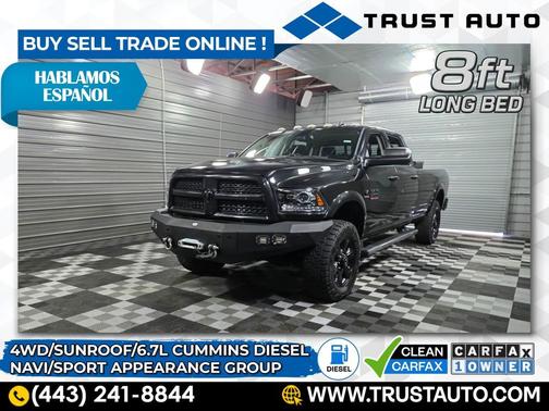 2017 RAM 3500 Laramie 4WD Crew Cab 8FT Long Bed 6.7L Cummins Diesel Pickup Truck