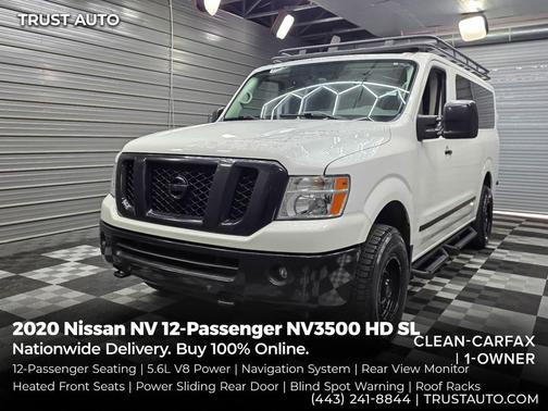 Glacier White 2020 Nissan NV Passenger NV3500 HD SL V8