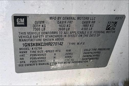 2017 Chevrolet Tahoe LT