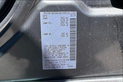 Gun Metallic 2025 Nissan Altima SV FWD