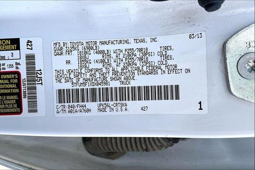 2013 Toyota Tundra Grade