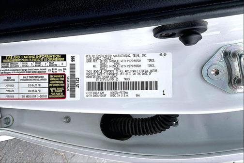 Super White 2020 Toyota Tundra SR5
