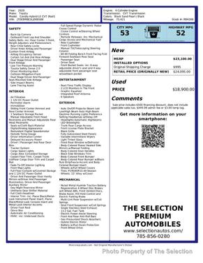 Blueprint 2020 Toyota Corolla Hybrid SE