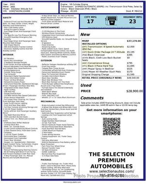 Black Clearcoat 2022 Jeep Gladiator Altitude