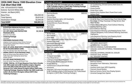 2026 GMC Sierra 1500 Elevation
