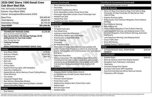 Onyx Black 2026 GMC Sierra 1500 Denali