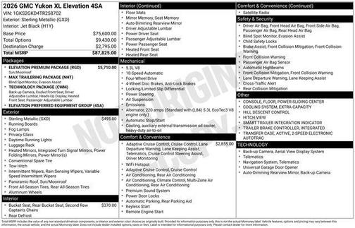 2026 GMC Yukon XL 4WD Elevation