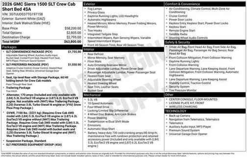 2026 GMC Sierra 1500 SLT