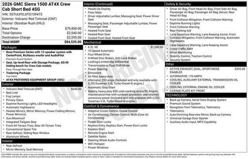 2026 GMC Sierra 1500 AT4X