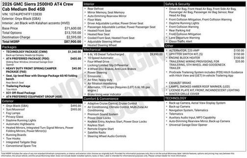 2026 GMC Sierra 2500 AT4