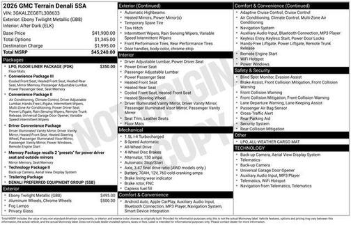 2026 GMC Terrain Denali