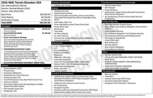 2026 GMC Terrain FWD Elevation