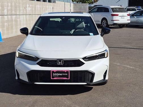 Platinum White Pearl 2026 Honda Civic Hybrid Sport Touring