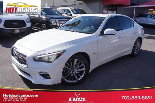 Pure White 2018 INFINITI Q50 3.0t LUXE