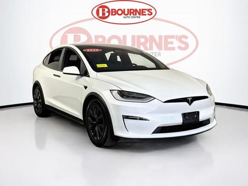 Pearl White Multi-Coat 2022 Tesla Model X AWD w/Autopilot,Navigation,Heated Leather