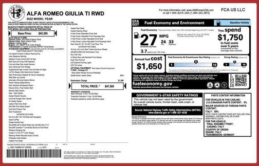 2022 Alfa Romeo Giulia Ti