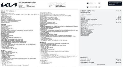 2017 Kia Cadenza Premium