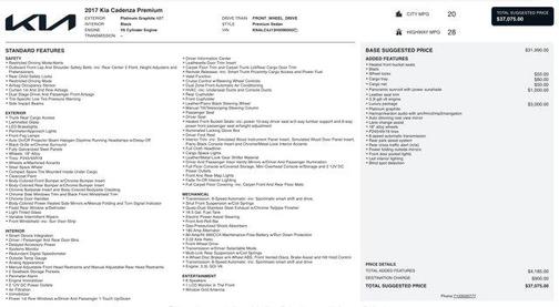 2017 Kia Cadenza Premium