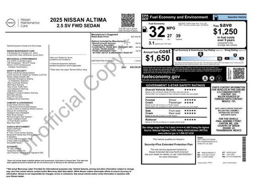 2025 Nissan Altima SV FWD