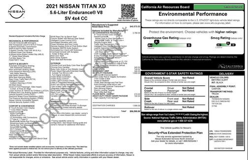 Red Alert 2021 Nissan Titan XD SV