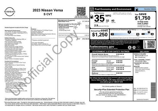 2023 Nissan Versa 1.6 S