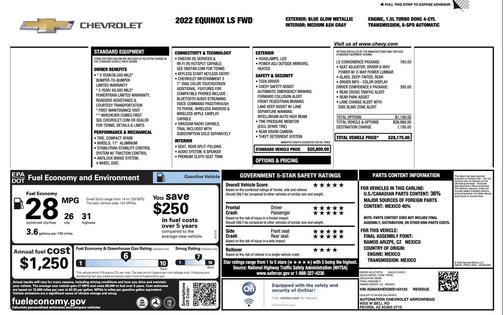 Blue Glow Metallic 2022 Chevrolet Equinox LS