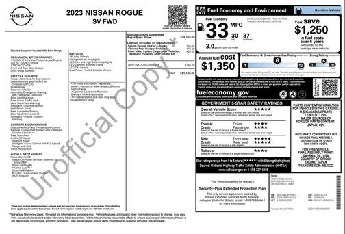 Super Black 2023 Nissan Rogue SV
