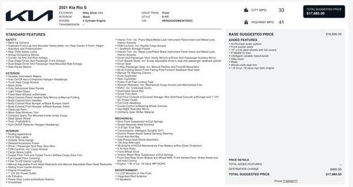 2021 Kia Rio S