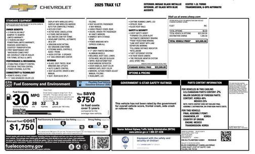 Mosaic Black Metallic 2025 Chevrolet Trax LT