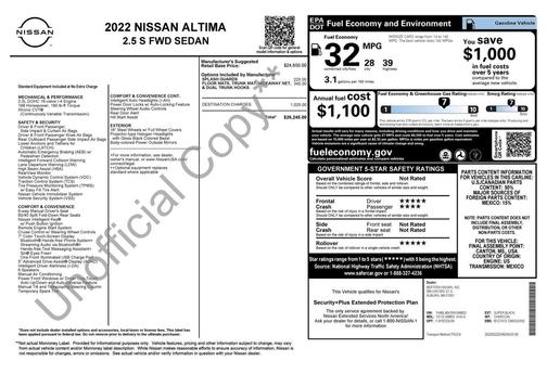 Super Black 2022 Nissan Altima S FWD