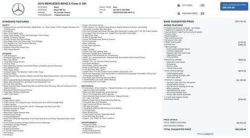 2016 Mercedes-Benz E-Class E 350 Sport