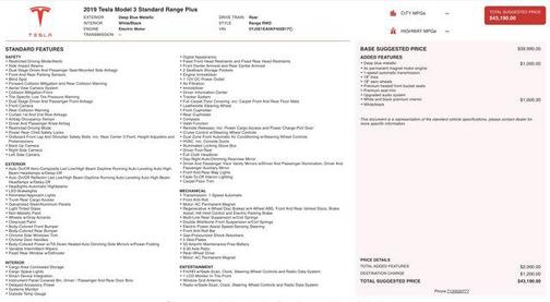 2019 Tesla Model 3 Standard Range