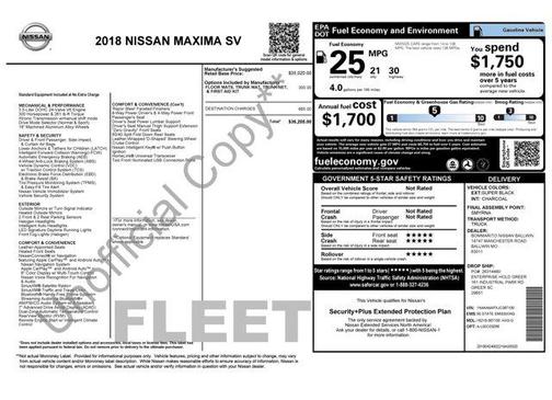 2018 Nissan Maxima 3.5 SV