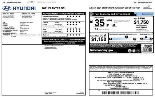 2021 Hyundai ELANTRA SEL