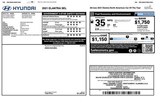 2021 Hyundai ELANTRA SEL
