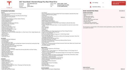 2021 Tesla Model 3 Standard Range Plus