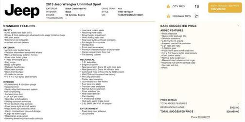 2013 Jeep Wrangler Unlimited Sport