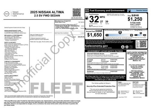 2025 Nissan Altima SV FWD