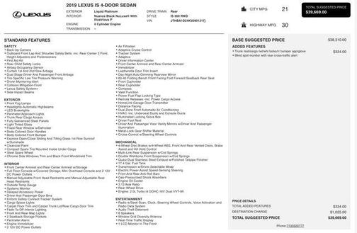 2019 Lexus IS 300 Base