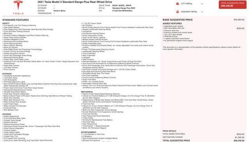 2021 Tesla Model 3 Standard Range Plus