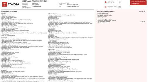 2020 Toyota RAV4 Hybrid XLE